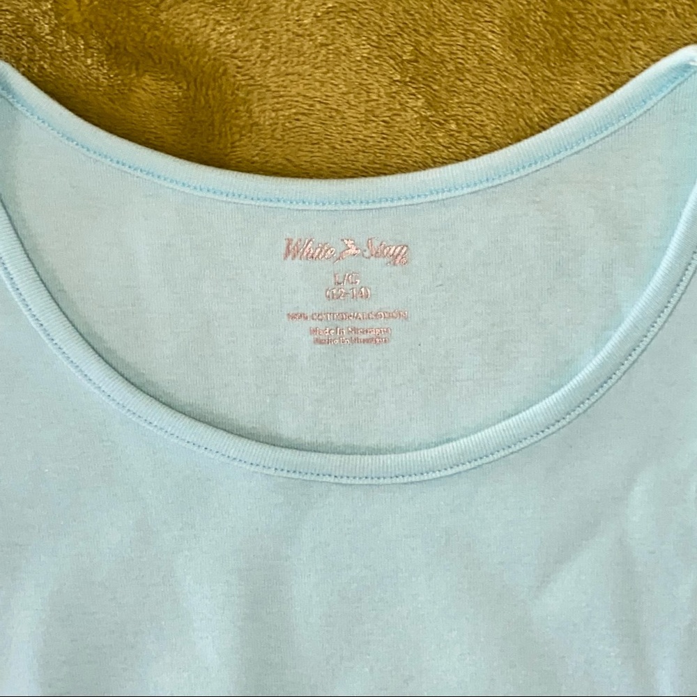 White Stag Baby Blue Shirt Short Sleeve Women’s Casual Top - Picture 3 of 3